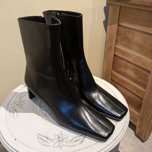 H&M Glossy Black Ankle Booties